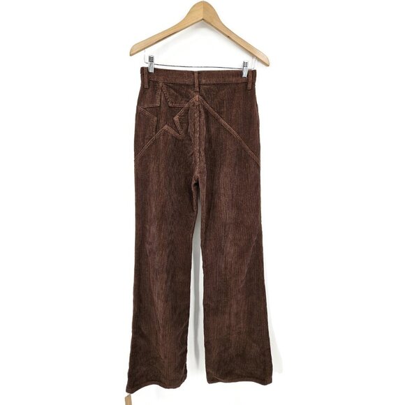New Reformation Star High Rise Flare Corduroy Pants Womens 27 Brown - Picture 5 of 8